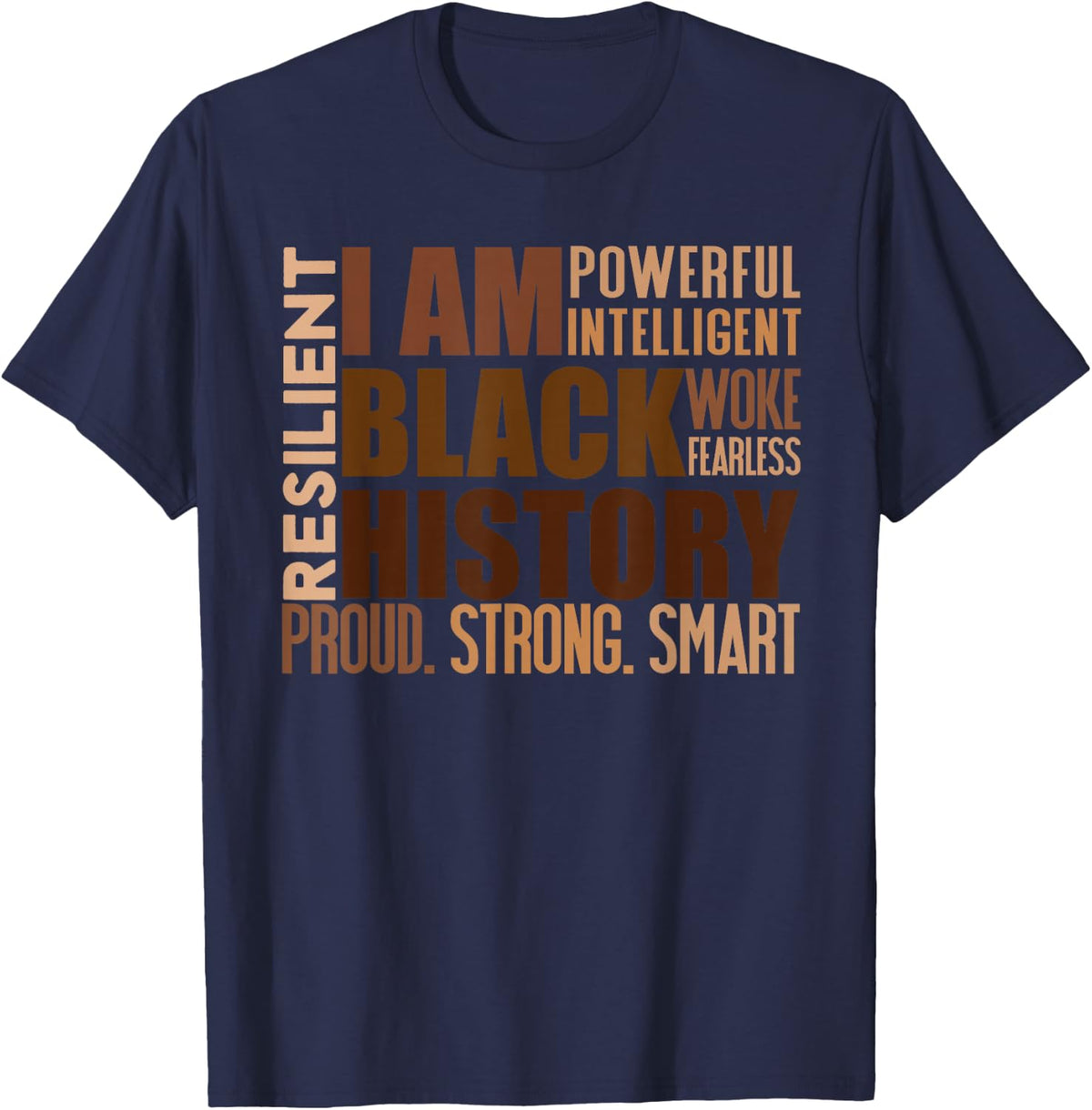 I Am Black History African American Black Pride T-Shirt - Navy Blue