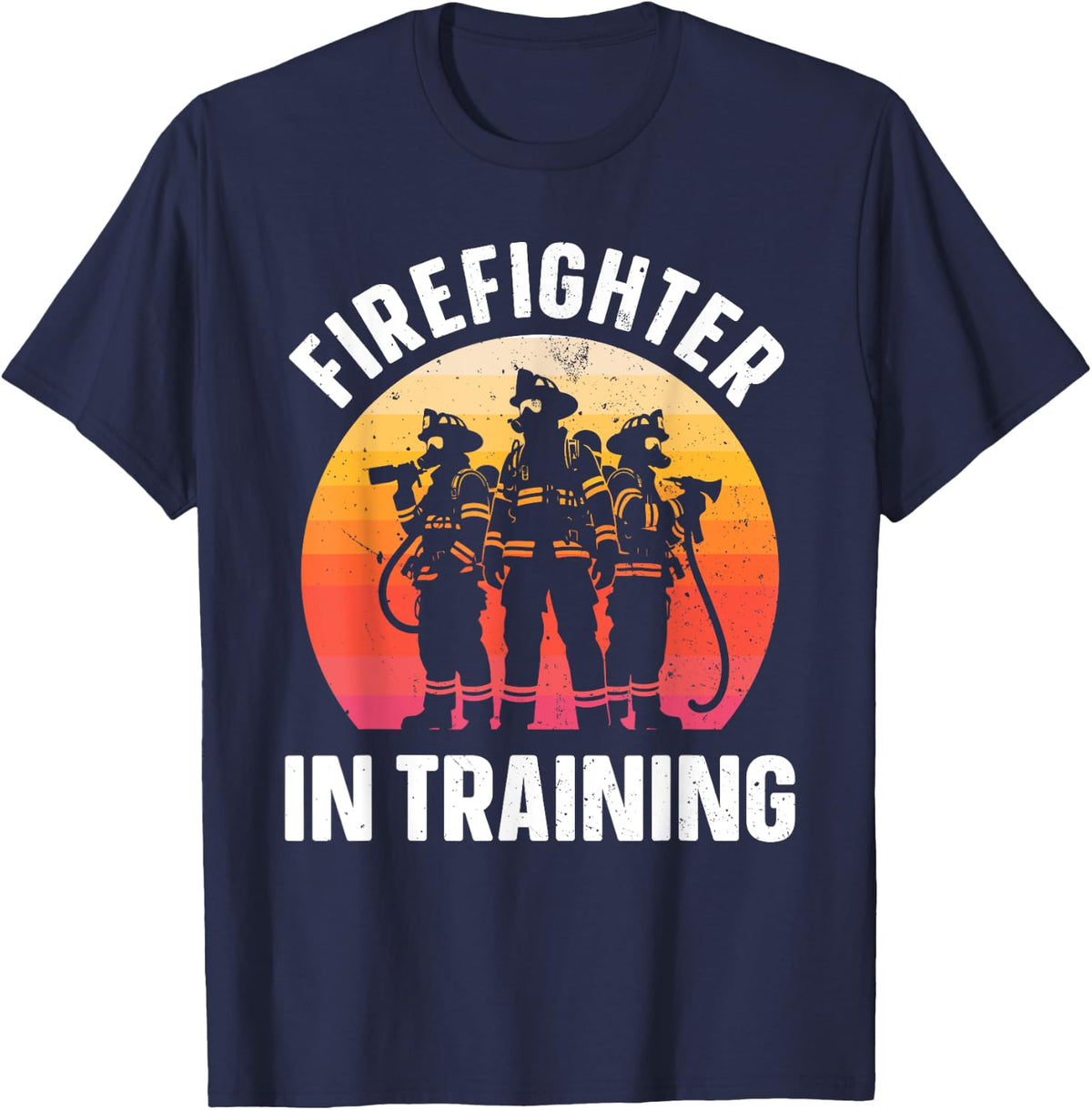 Unique Future Firefighter Art For Boys Men Kids Fire Fighter T-Shirt - Navy Blue