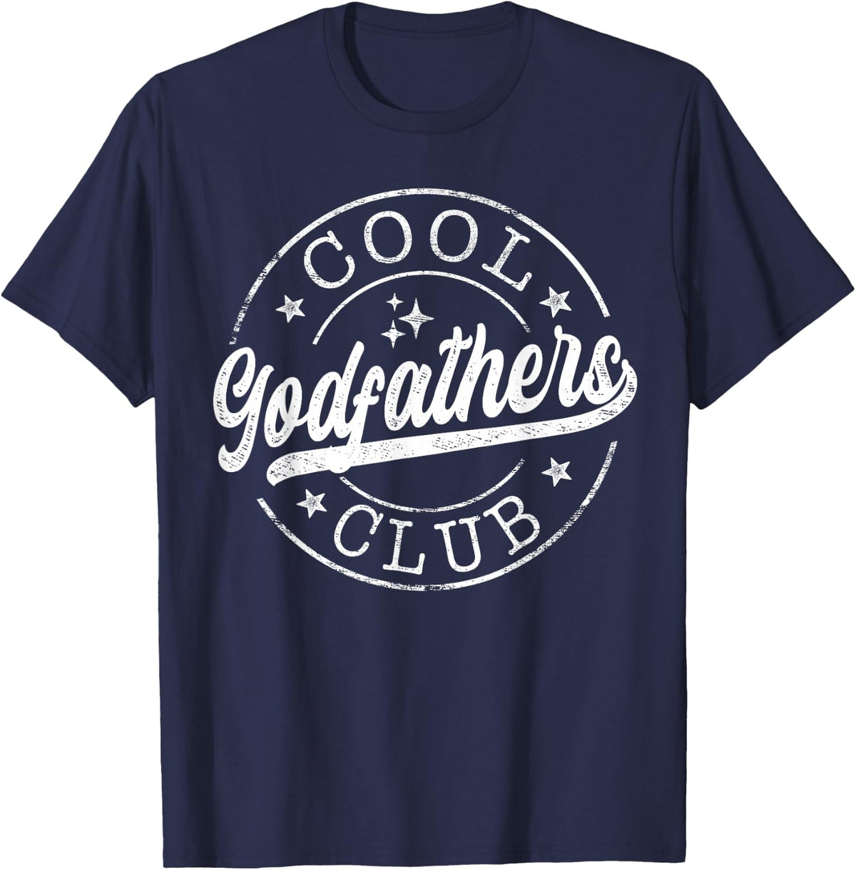 Cool Godfathers Club Emblem Design Father's Day Godfather T-Shirt Tee for Dads Men - Navy Blue
