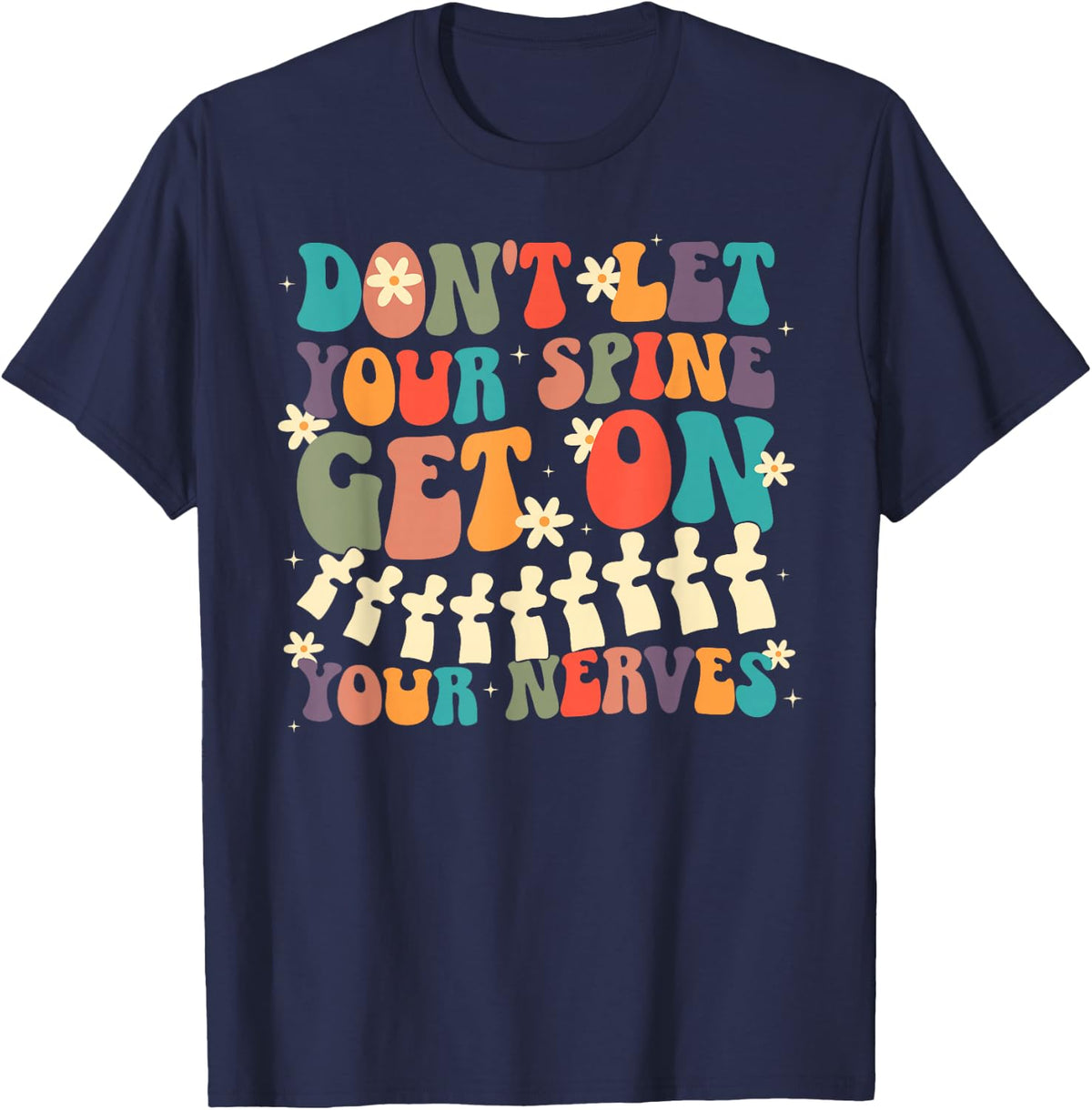 Chiropractor Assistant Groovy Chiropractic Assistant T-Shirt - Navy Blue