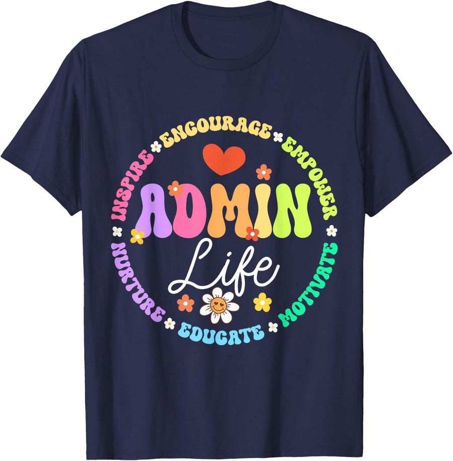 Admin Crew School Assistant Principal Administrator Office T-Shirt - Navy Blue