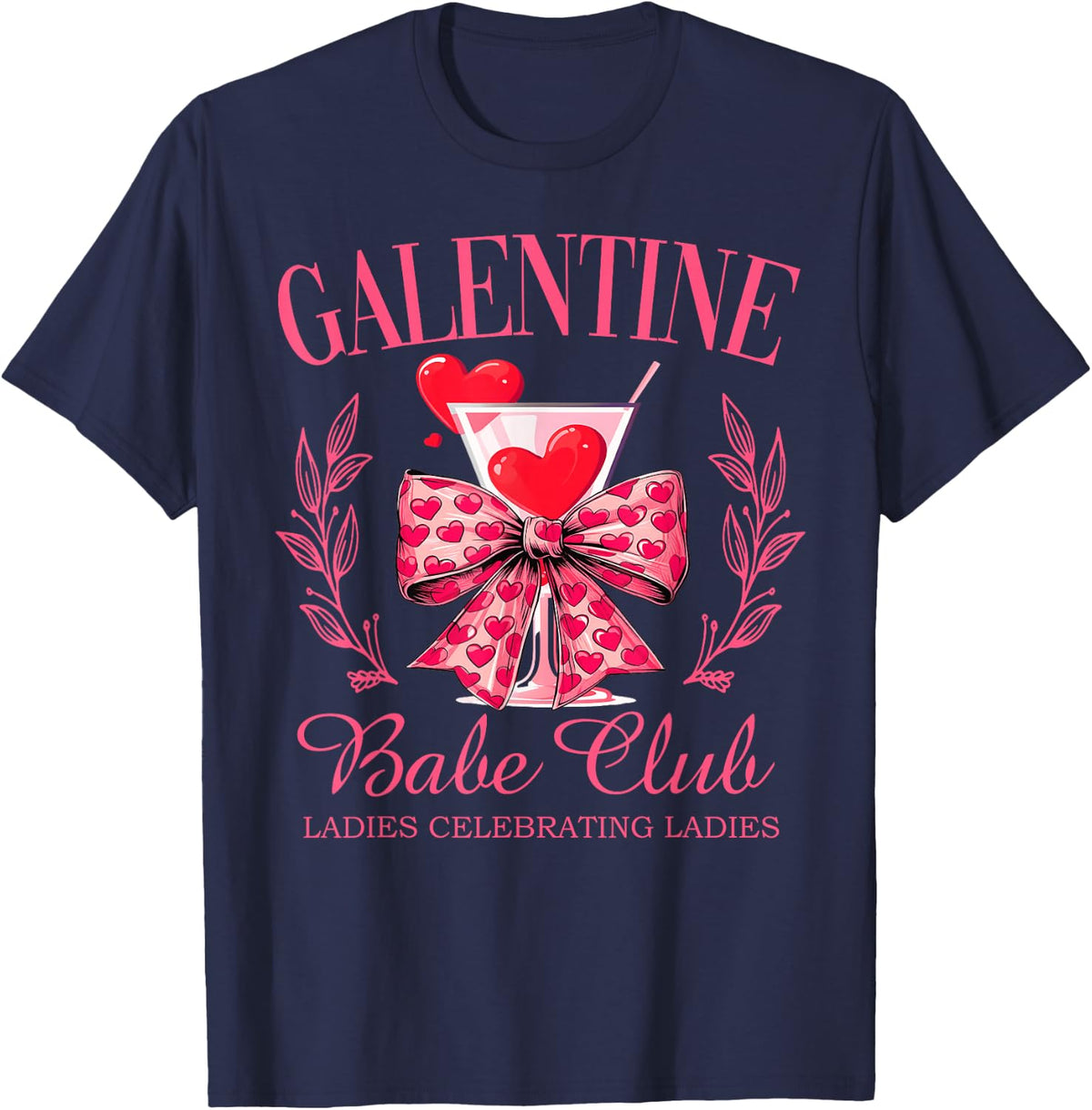Galentine Babe Club Gal Pals Valentine Group Friendship Girl T-Shirt - Navy Blue