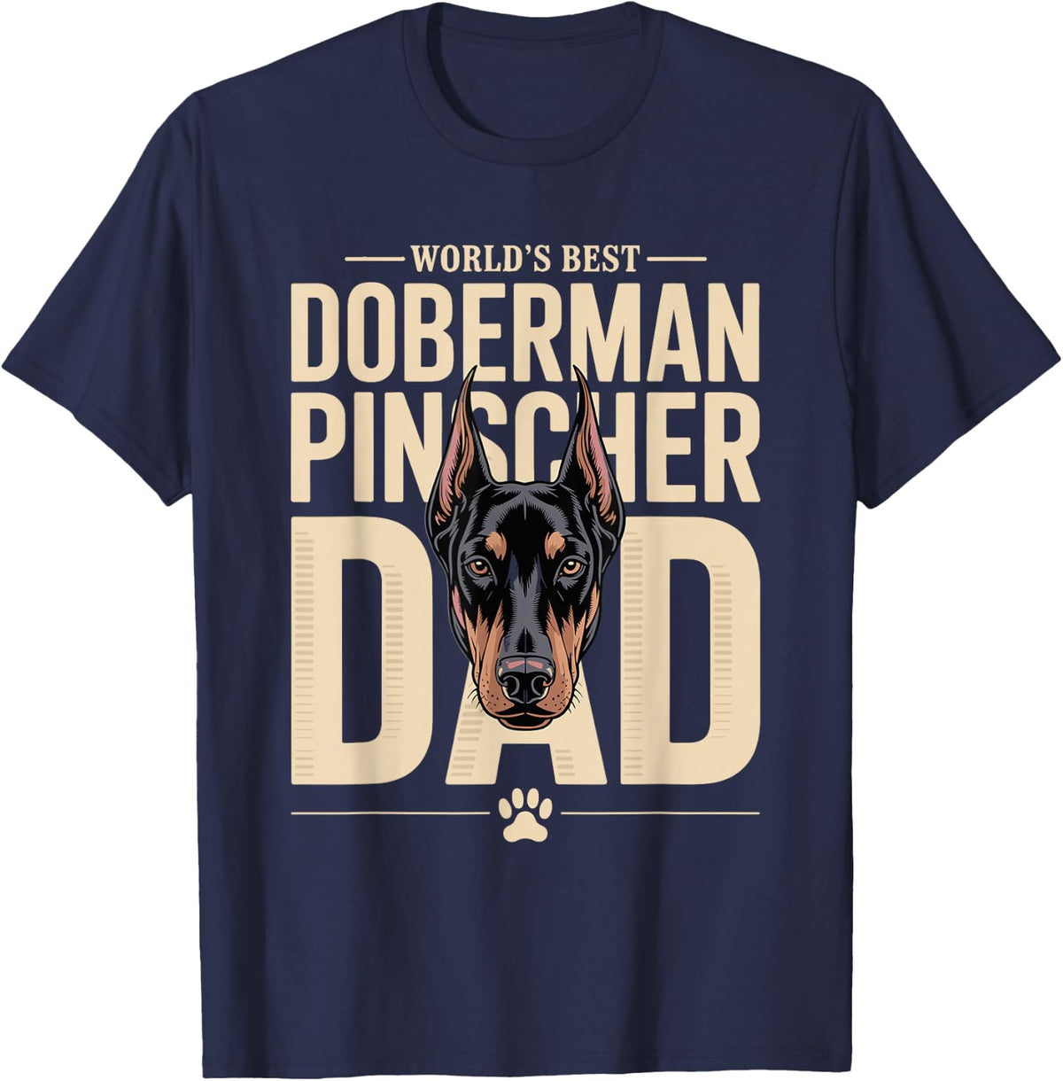World's Best Doberman Pinscher Dad Owner T-Shirt - Navy Blue