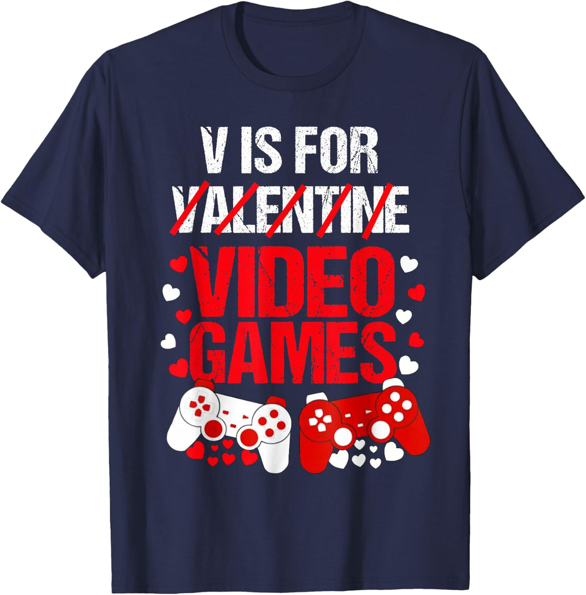Boys Valentines Day Gaming Shirt Kids Valentines Day Toddler T-Shirt - Navy Blue