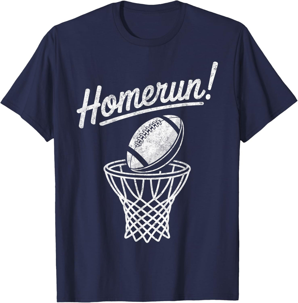 Funny Sports Homerun Football Basketball Baseball Joke Tee T-Shirt - Navy Blue