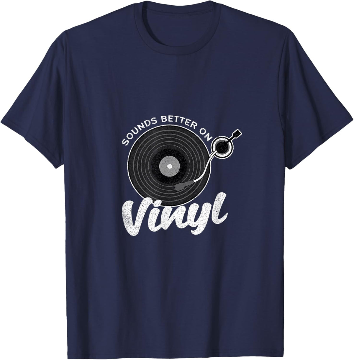 Sounds Better On Vinyl T-Shirt - Navy Blue