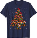 Doberman Pinscher Christmas Tree Snowflake Santa Hat Dog T-Shirt - Navy Blue