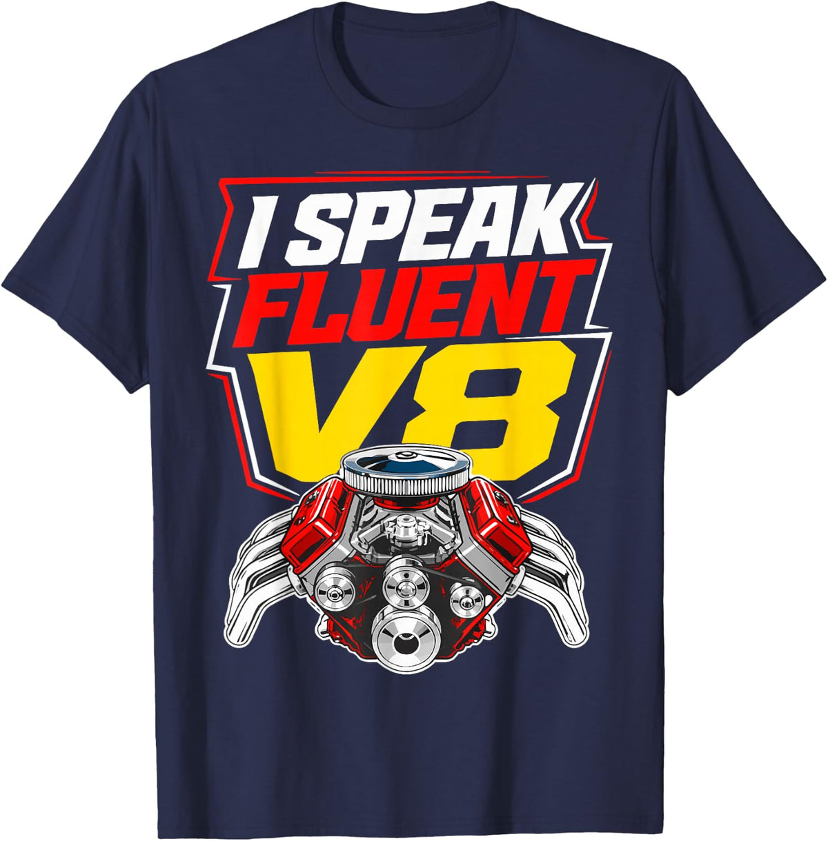 Muscle Car V8 Classic Car T-Shirt - Navy Blue