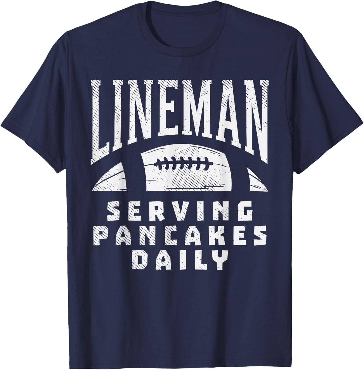Offensive Lineman Serving Pancakes Daily Football Sport Gift T-Shirt - Navy Blue
