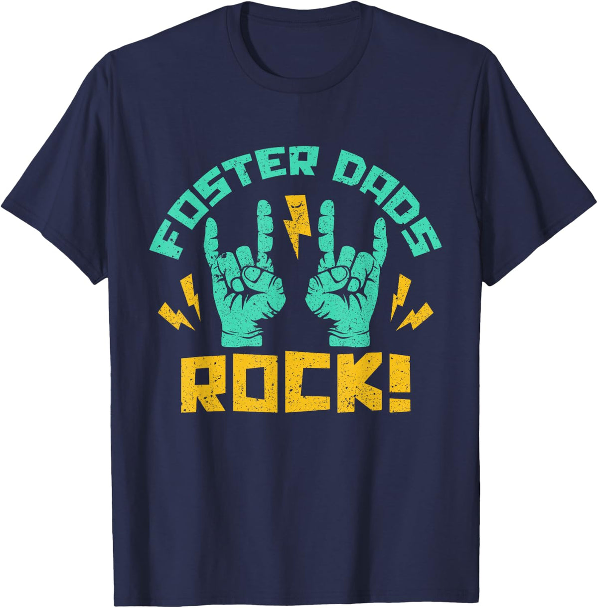 Fostering Foster Dads Rock Gotcha Day Adoption for Dads T-Shirt - Navy Blue