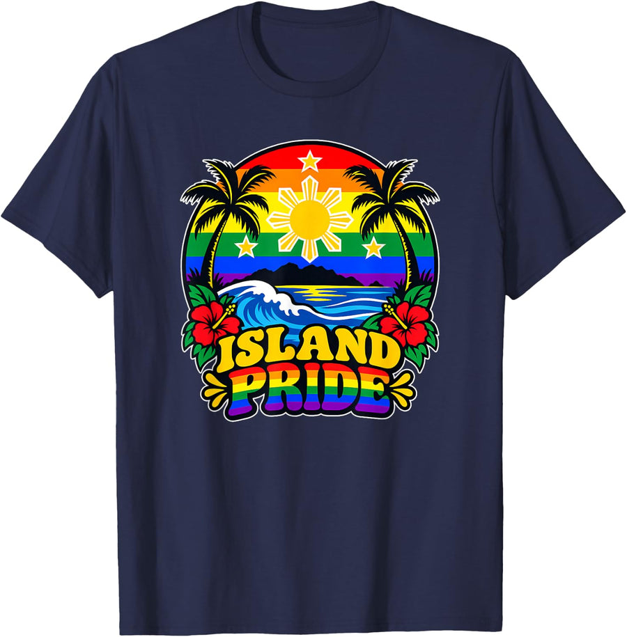 Philippines Island Pride Month LGBT Gay Filipino T-Shirt - Navy Blue