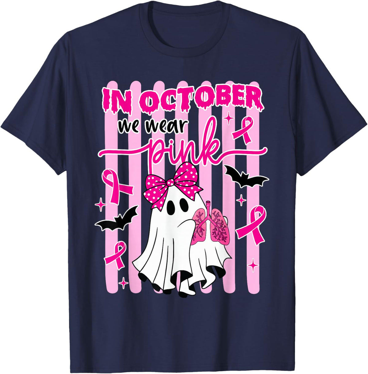 Breast Cancer T-Shirt - Navy Blue