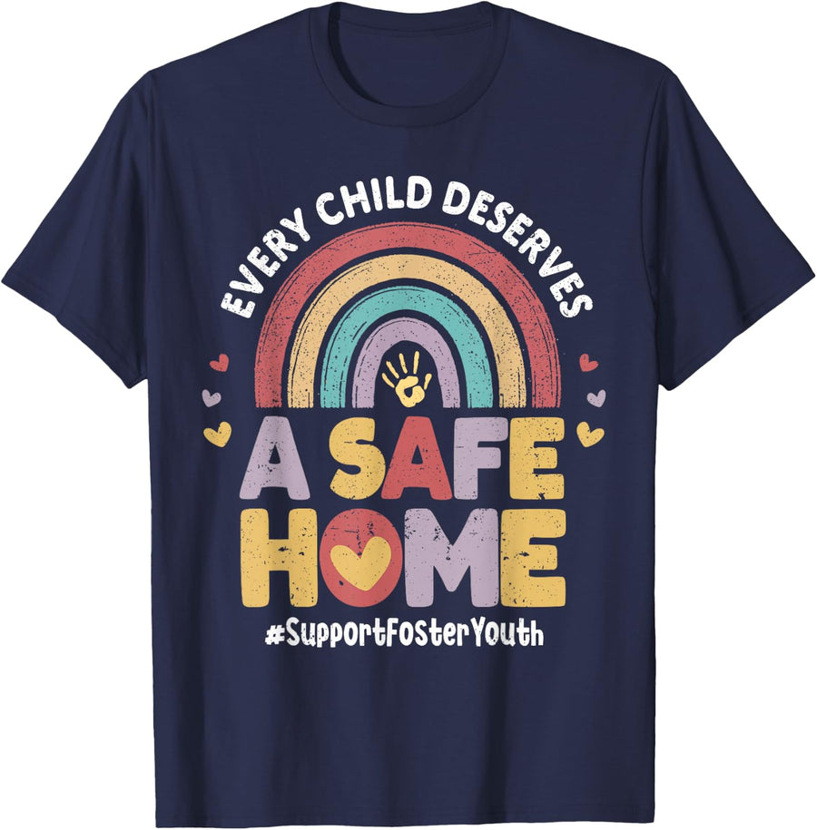 Foster Care Awareness T-Shirt For Foster Parents And Case Manager Support Tees - Navy Blue