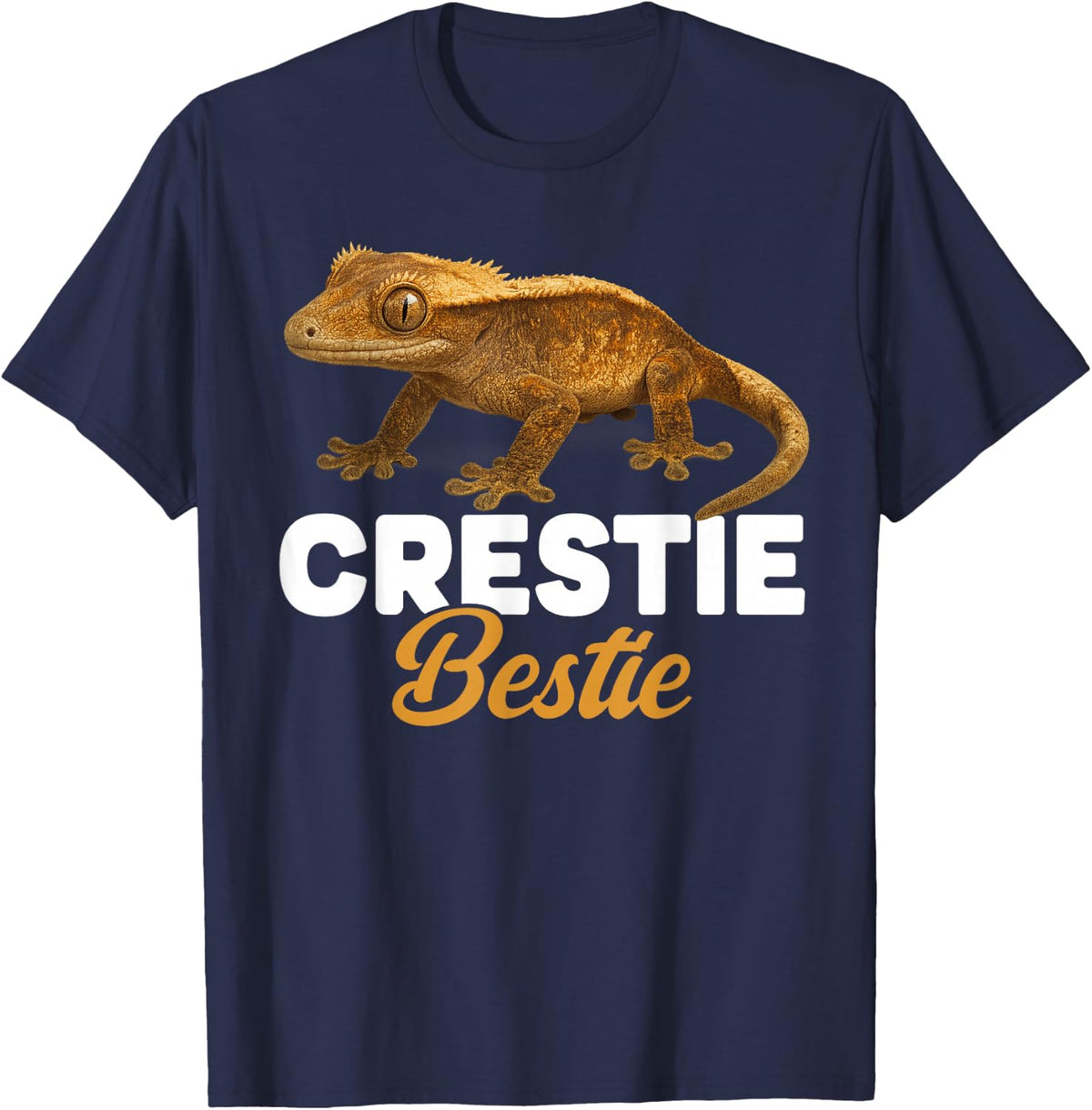 Crestie Bestie Crested Gecko Owner Crestie Lover T-Shirt - Navy Blue