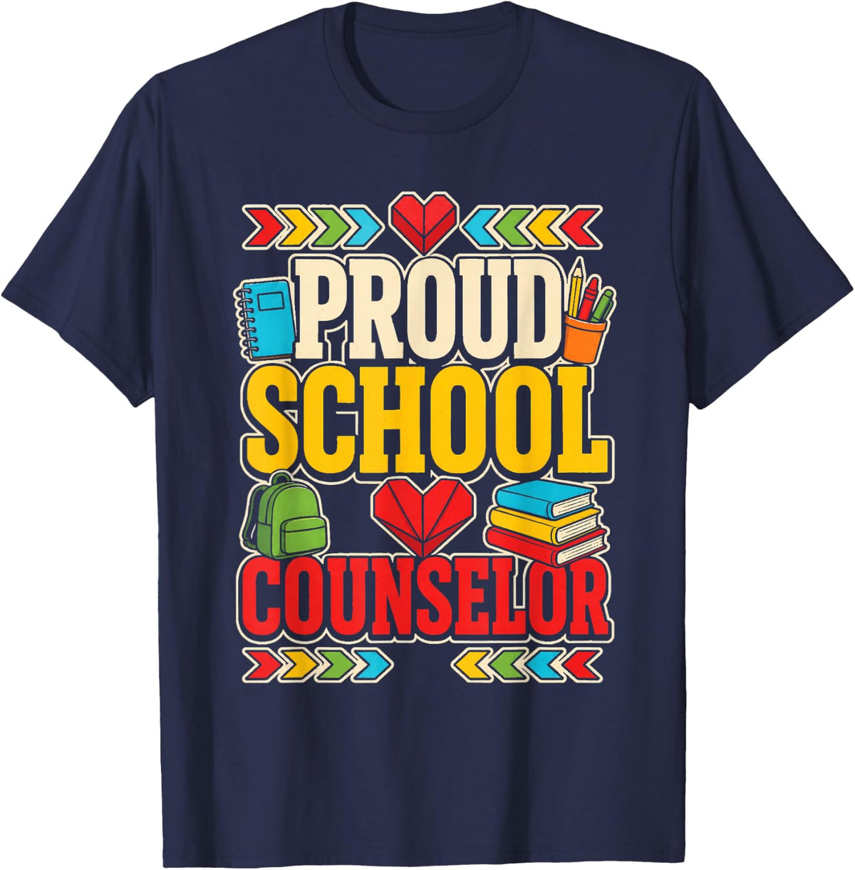School Counselor Proud Elementary Student Services T-Shirt - Navy Blue