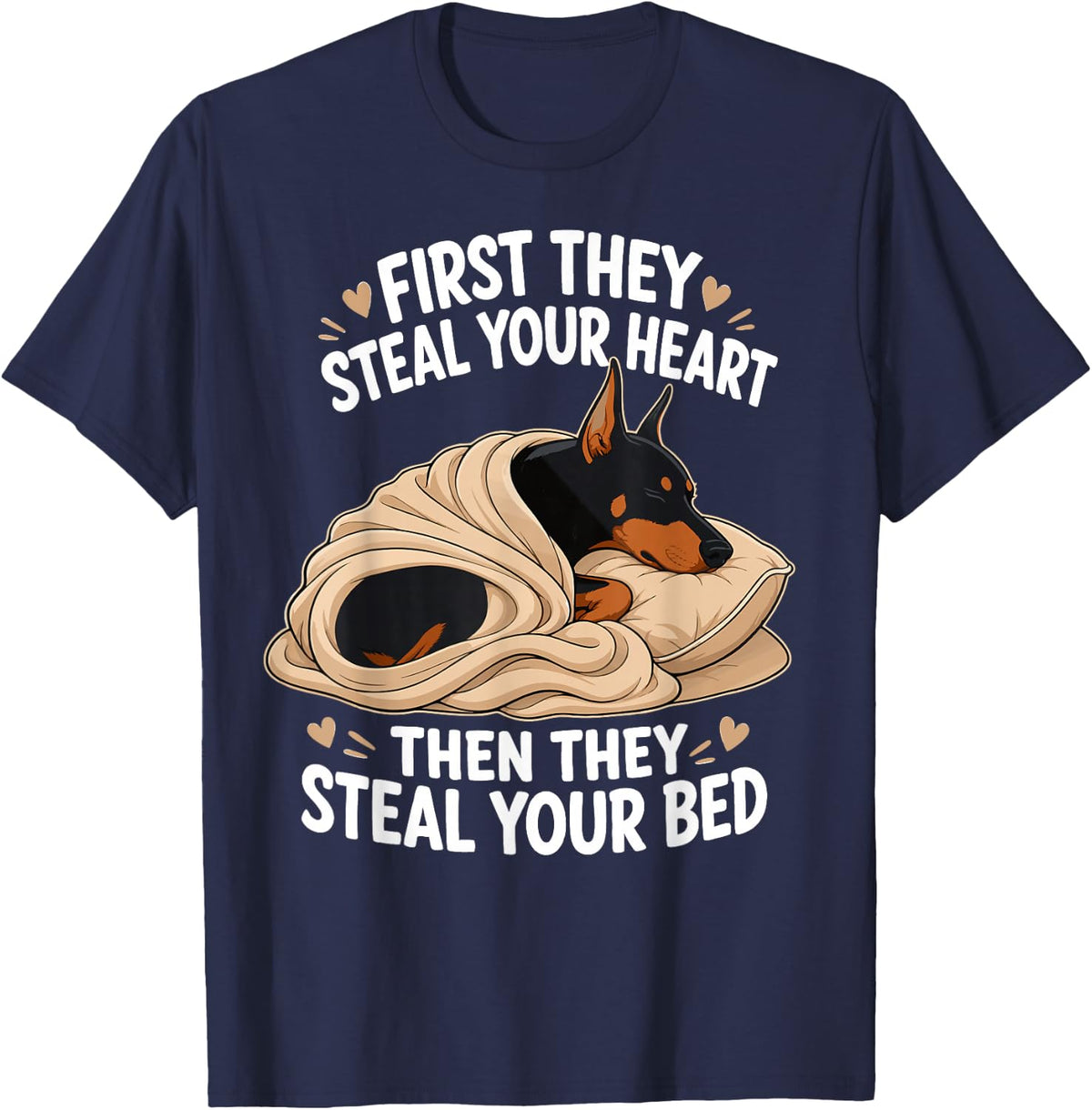 Funny Doberman Pinscher T-Shirt - Navy Blue