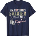 My Favorite Soldier Calls Me Nephew Military Family Costume T-Shirt - Navy Blue