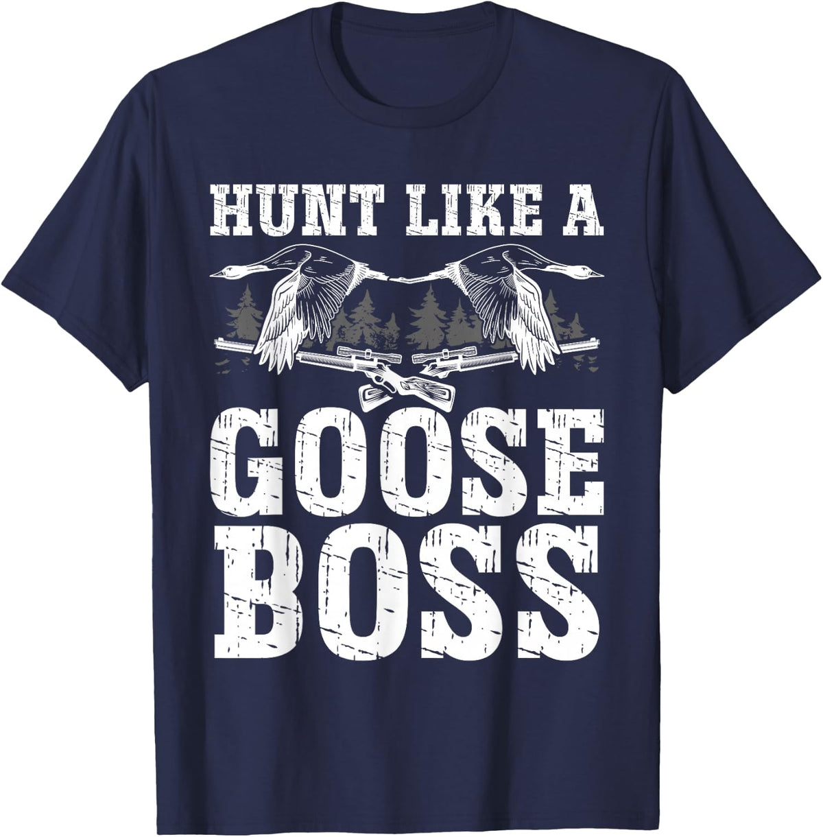 Goose Hunting Season Serenity Adventure T-Shirt - Navy Blue