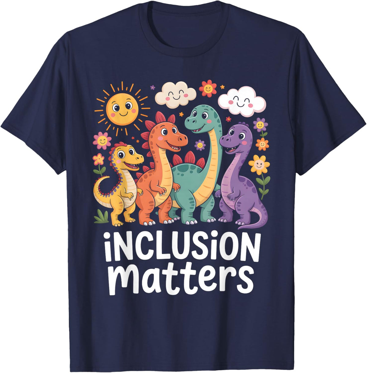 Inclusion Matters Special Education Hope Diversity Teacher T-Shirt - Navy Blue