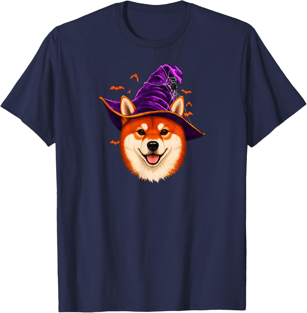 Shiba Halloween Witch Hat Spooky Inu Dog Mom T-Shirt - Navy Blue