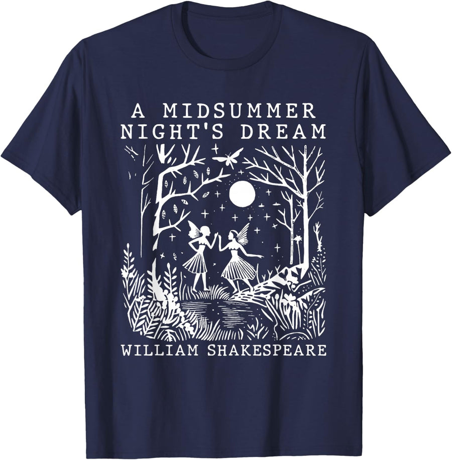 A Midsummer Night's Dream Shakespeare Theater Poetry Drama T-Shirt - Navy Blue