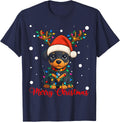 Merry Christmas Doberman Pinscher Dog Ugly Xmas Sweaters T-Shirt - Navy Blue