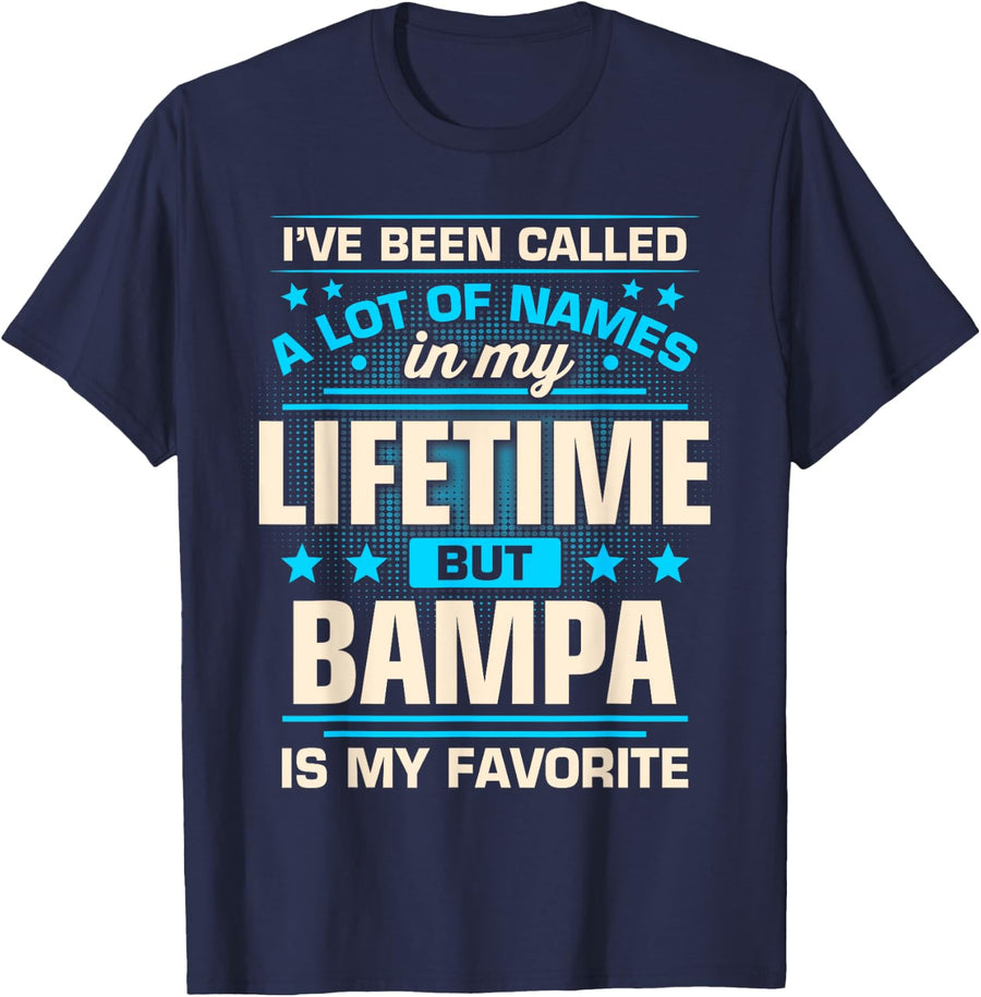 Father's Day For Bampa Is My Name Favorite T-Shirt - Navy Blue