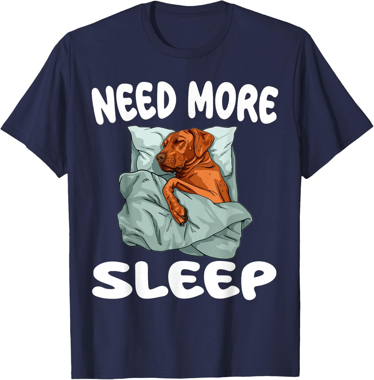 Cute Rhodesian Ridgeback Need more Sleep Pajamas Nightgown T-Shirt - Navy Blue