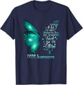 I am the storm PCOS Awareness Butterfly T-Shirt - Navy Blue