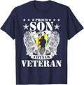 Proud Son Of A Vietnam Veteran US Patriotic Veteran's Day T-Shirt - Navy Blue