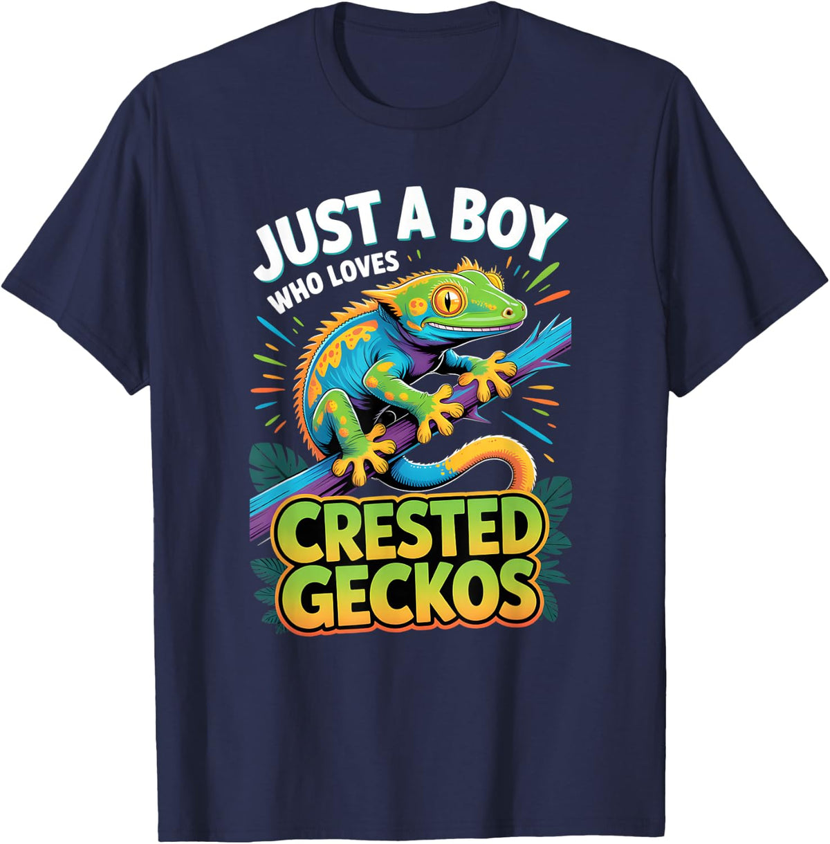 Boys Crested Gecko T-Shirt - Navy Blue