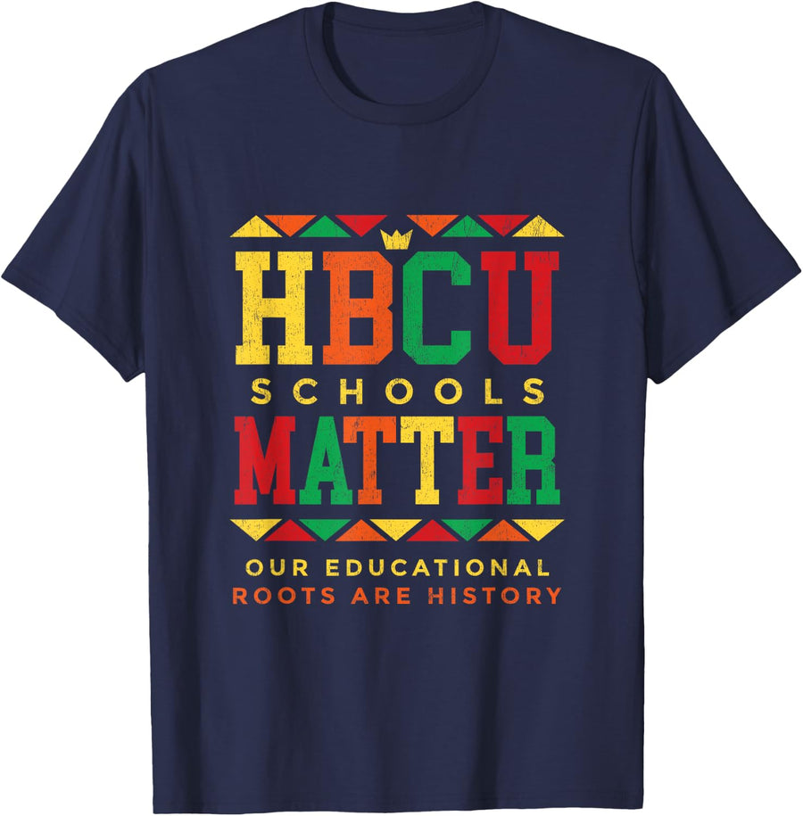 HBCU Black College School Matters African American Student T-Shirt - Navy Blue