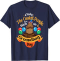 Coolest People Born On Groundhog Day Cute Birthday Party T-Shirt - Navy Blue