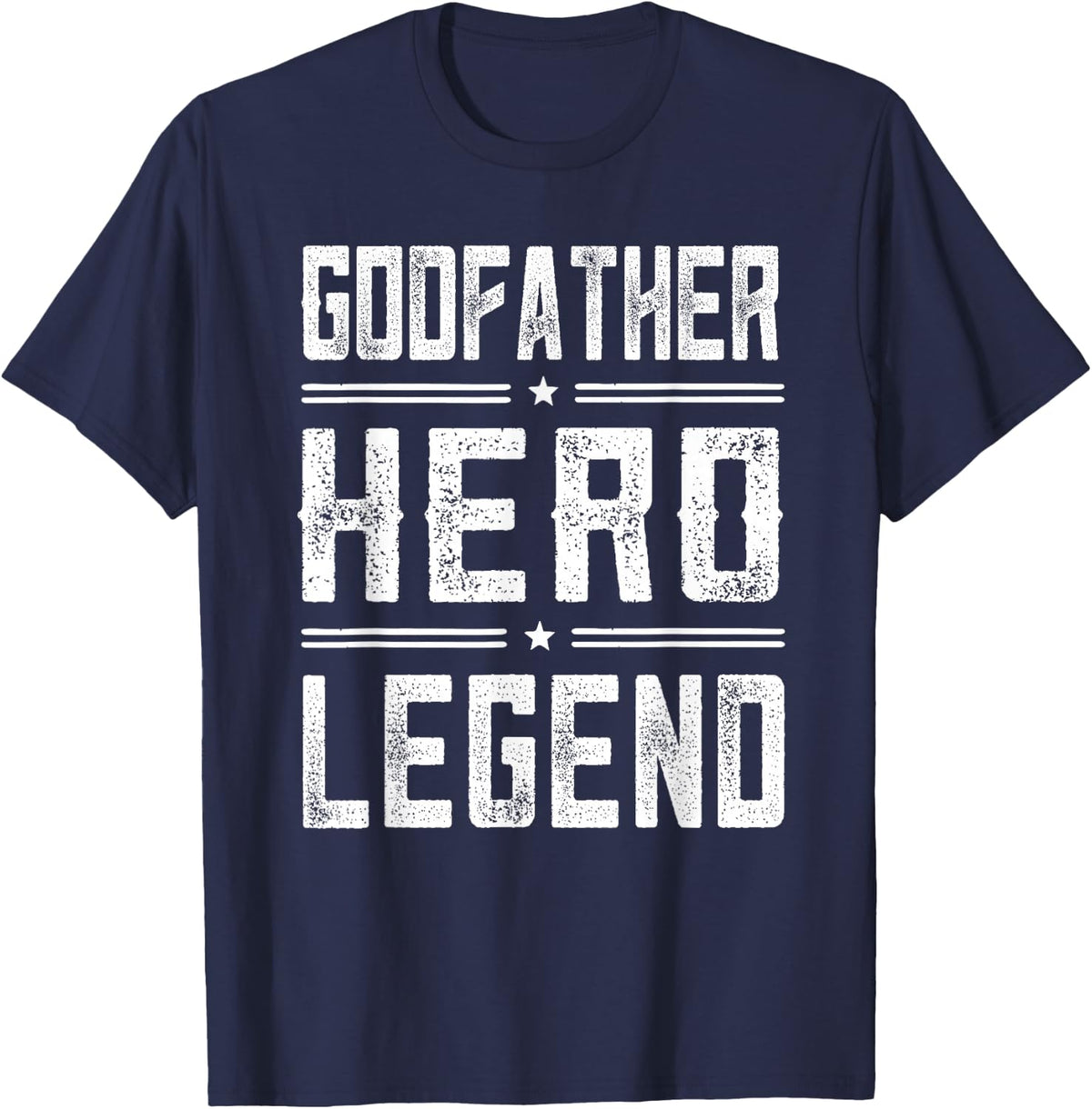 Godfather Hero Legend - Vintage Distressed Godfather T-Shirt - Navy Blue