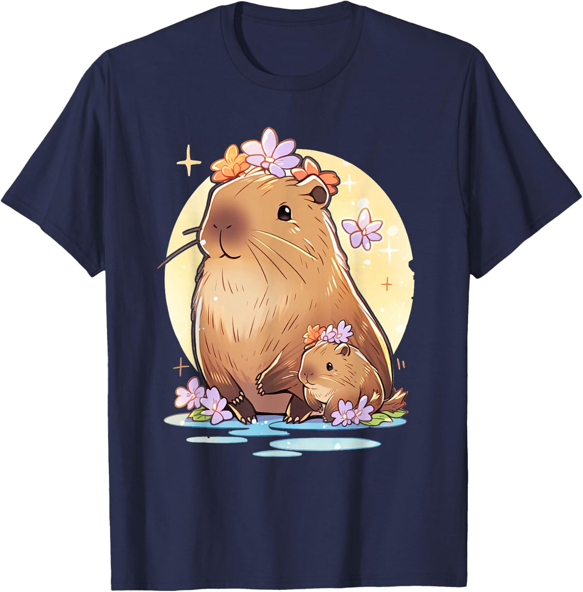 Cute Capybara Funny Capybara Lover T-Shirt - Navy Blue