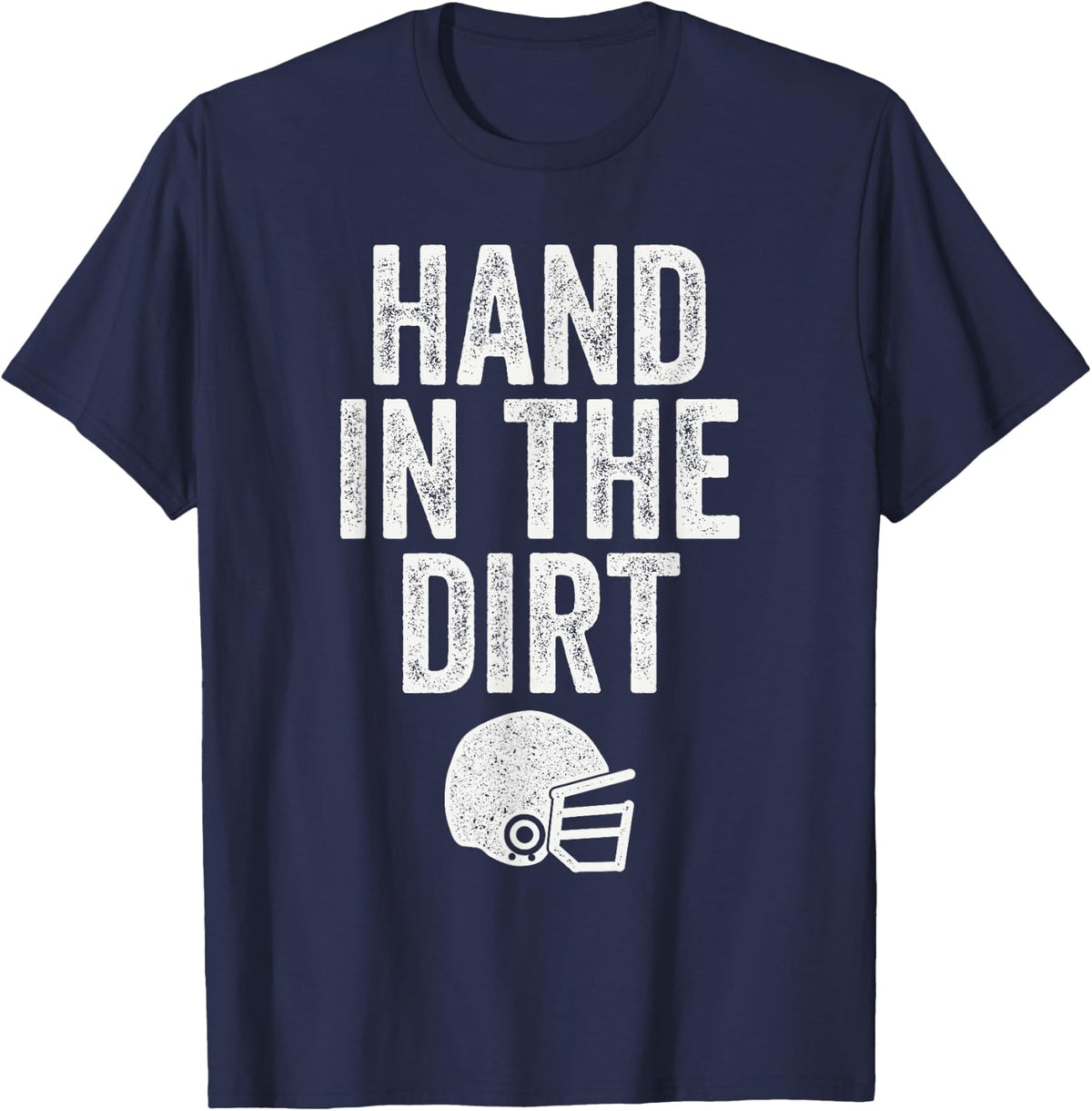 Hand in The Dirt Funny Football Offensive Lineman T-Shirt - Navy Blue