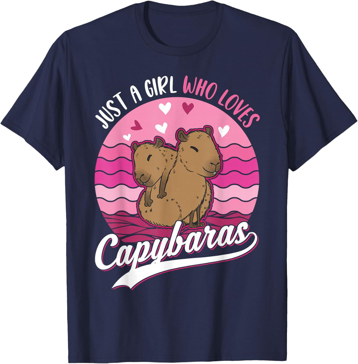 Just a girl who loves Capybaras T-Shirt - Navy Blue