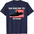 Submarine USS San Juan SSN-751 Veteran Grandfather Dad Son T-Shirt - Navy Blue