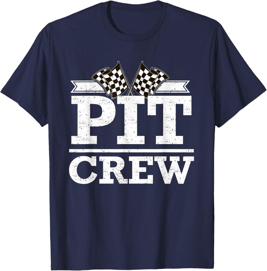 Pit Crew Raing design, Racing design, Race Car gift T-Shirt - Navy Blue