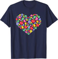 Valentine's Day Sweets Conversation Hearts Couples T-Shirt - Navy Blue