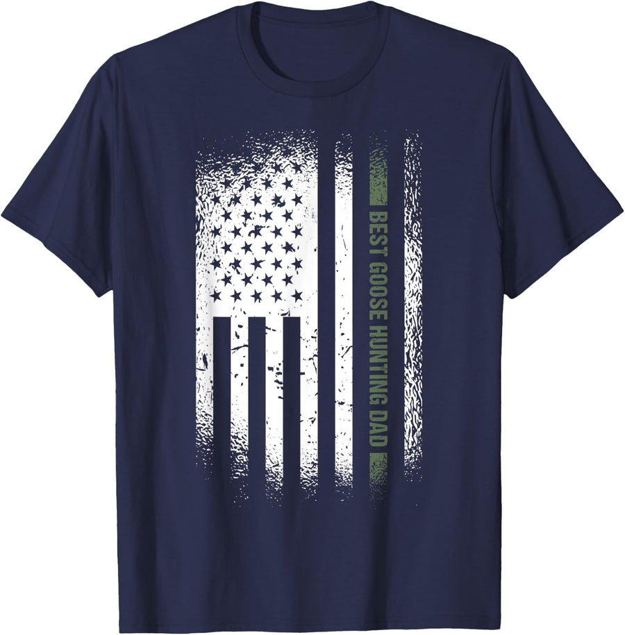 Geese Hunter Best Goose Hunting Dad Goose Hunting T-Shirt - Navy Blue