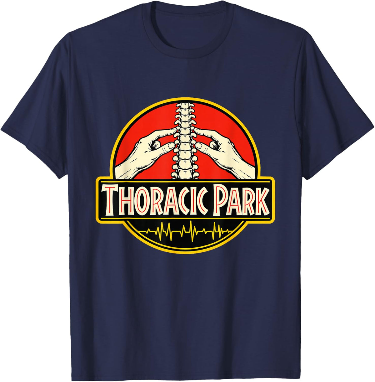 Thoracic Park - Chiropractor Humor Chiro Student T-Shirt - Navy Blue