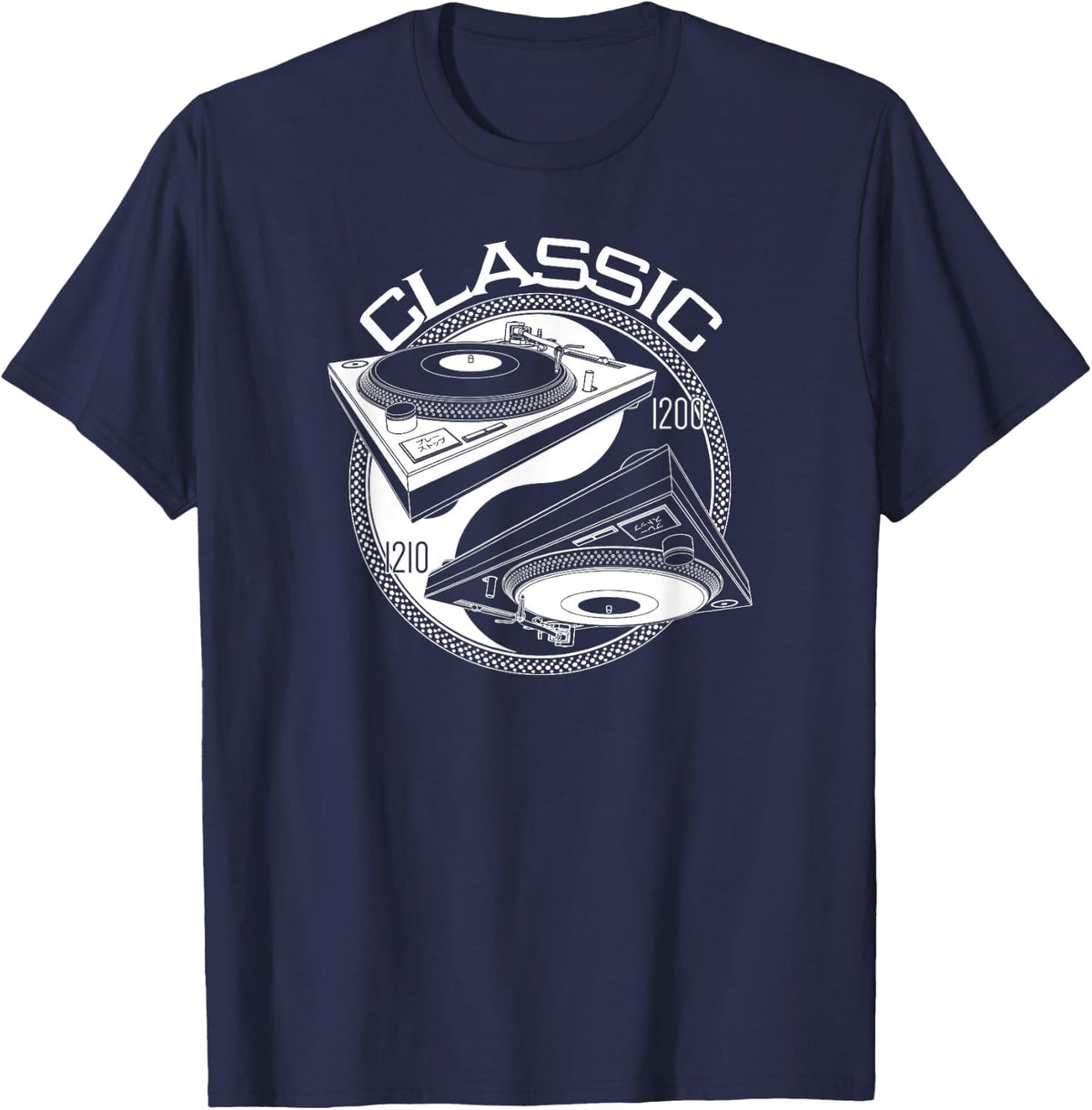Classic Turntables T-Shirt - Navy Blue
