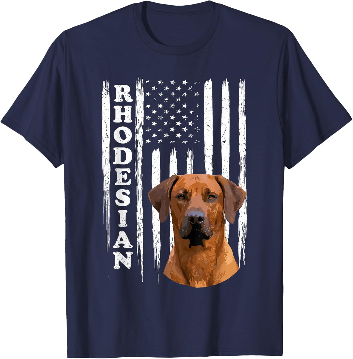 Cool Rhodesian Ridgeback Design for Men Women Dog Lover T-Shirt - Navy Blue