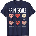 Valentines Day Nurse RN Valentine Nurse Pain Scale RN Nurse T-Shirt - Navy Blue