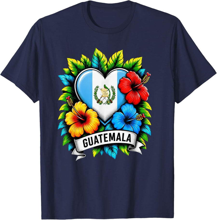 Hispanic Heritage Month Countries Guatemala Chapina Girl T-Shirt - Navy Blue