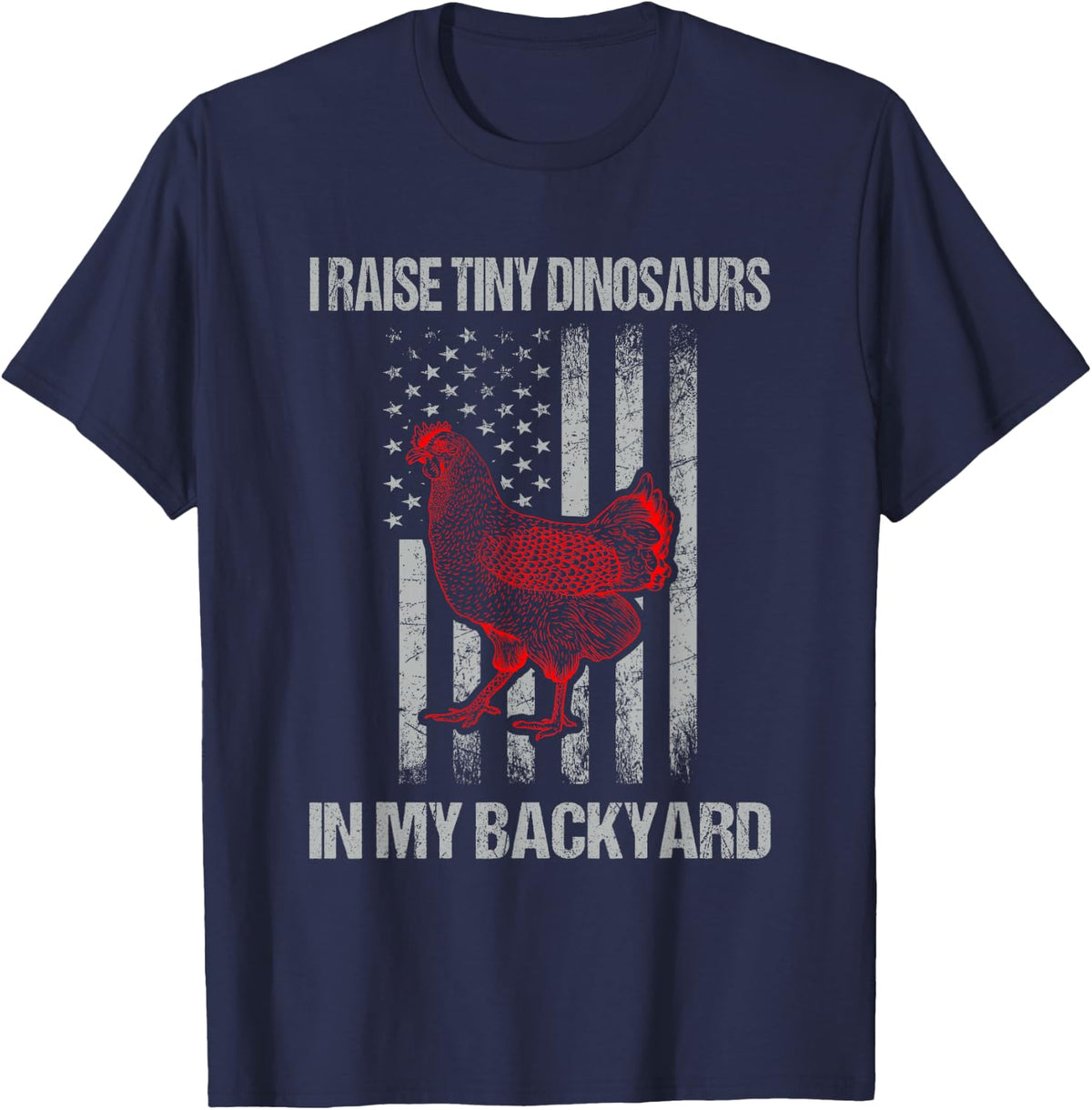 Retro Funny Future Backyard Chicken Farmer T-Shirt - Navy Blue