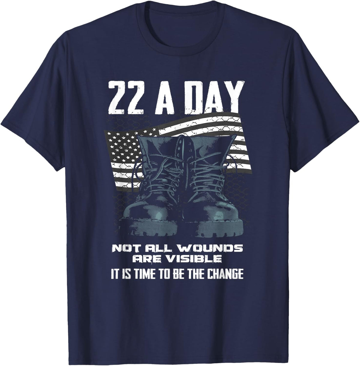 Veteran Suicide Awareness T-Shirt - Navy Blue