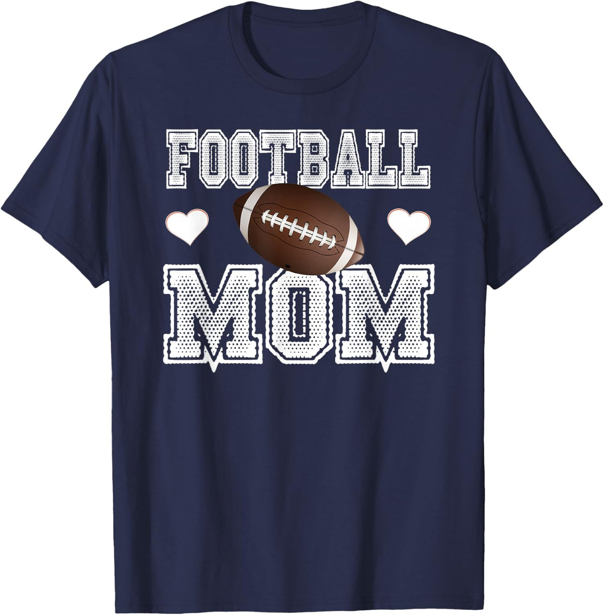 Womens Football Mama Shirts - Friday Night Cute Football Mom T-Shirt - Navy Blue