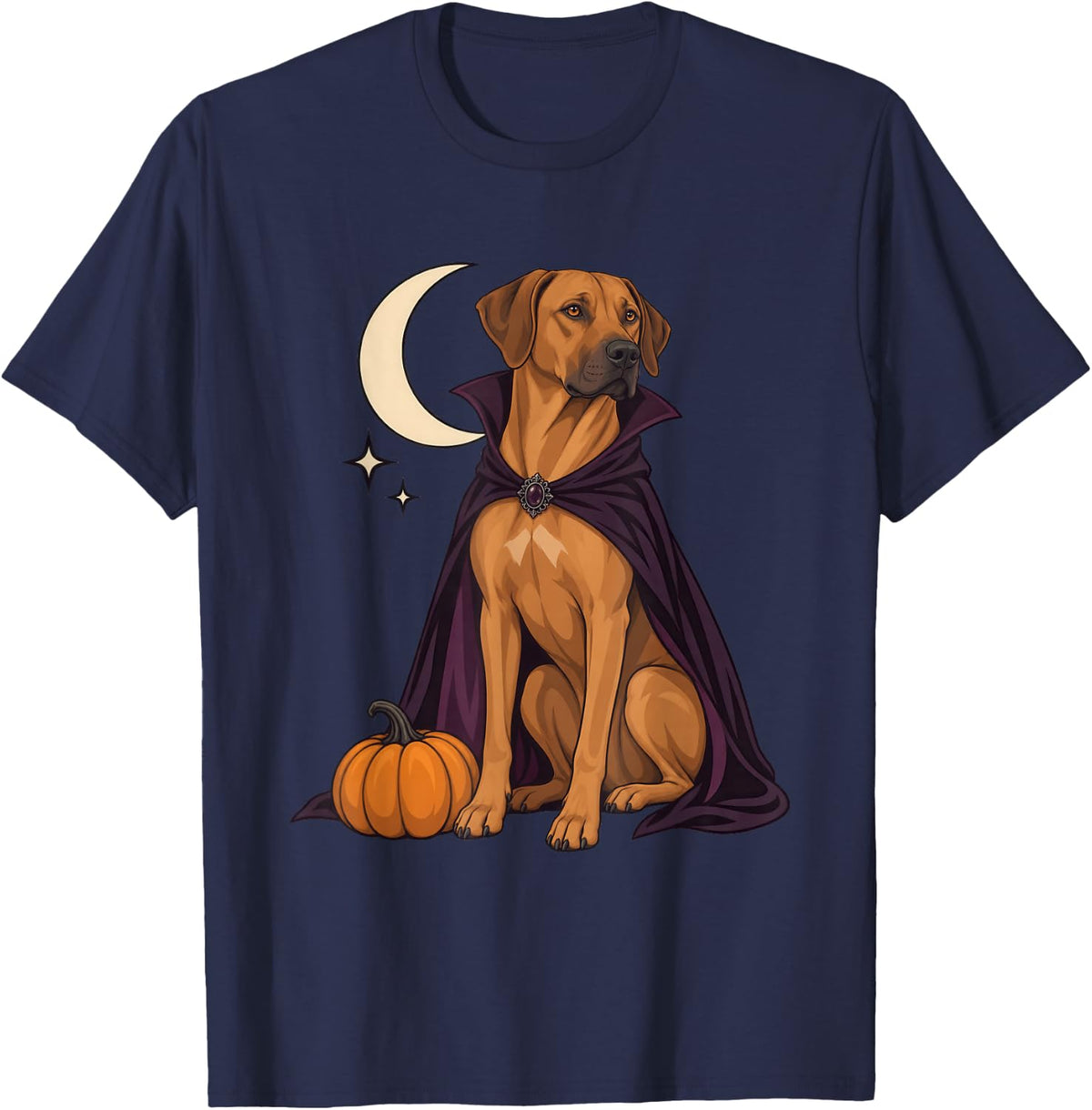 Rhodesian Ridgeback Spooky Autumn T-Shirt - Navy Blue
